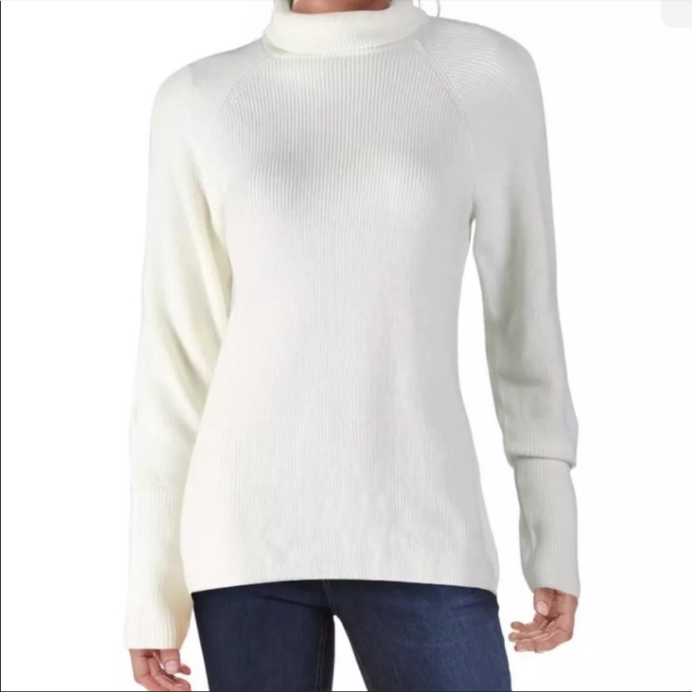 Alex Marie Turtle Neck Nylon Rabbit Hair Sweater